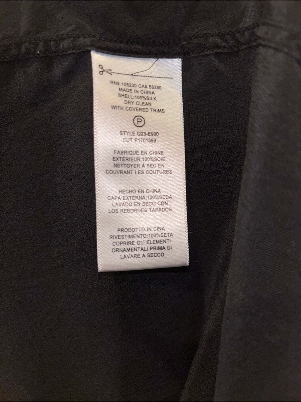 Equipment Silk Black Long-Sleeve Button-Up Shirt - Picture 4 of 4